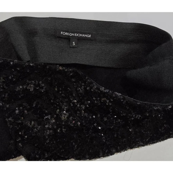 Foreign Exchange women's black sequin bodycon Mini shirt - small - Picture 6 of 7